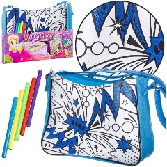 Изображение товара Набор для раскрашивания BONDIBON ВВ2306 Я Дизайнер. Сумка с блестками, голубая