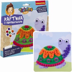 Изображение товара Набор для творчества BONDIBON ВВ3294 Картина с помпончиками Черепашка для детей