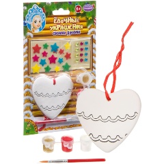 Изображение товара Набор для творчества BONDIBON ВВ3734 Ёлочные украшения со стразами и наклейками: Сердечко