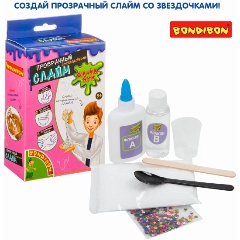 Изображение товара Слайм BONDIBON ВВ3768 Слайм Бум: Прозрачный слайм со звёздочками