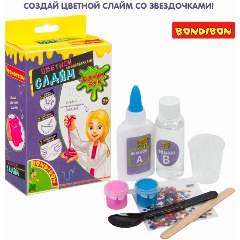 Изображение товара Слайм BONDIBON ВВ3770 Слайм Бум: Цветной слайм со звёздочками
