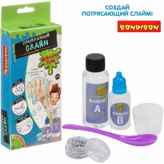 Изображение товара Слайм BONDIBON ВВ3774 Слайм Бум: Прозрачный слайм с радужными палочками