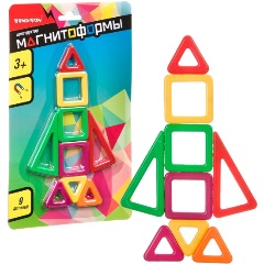 Изображение товара Магнитный конструктор BONDIBON ВВ4405 9 деталей яркие магнитные формы для детей 3+