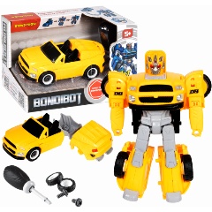 Изображение товара Трансформер-конструктор Bondibon ВВ5607 BONDIBOT 2в1 Робот-автомобиль с отвёрткой жёлтый