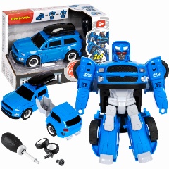 Изображение товара Трансформер-конструктор Bondibon ВВ5609 BONDIBOT 2в1 Робот-автомобиль с отвёрткой синий