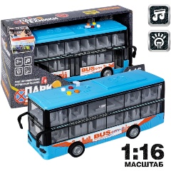 Изображение товара Двухэтажный инерционный автобус Bondibon ВВ5940 1:16 свет и звук для детей 3+