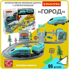 Изображение товара Железная дорога Bondinbon ВВ6076 с электропоездом город