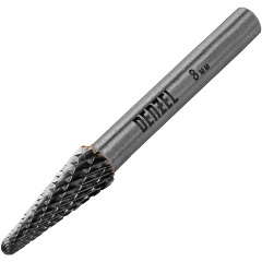 Изображение товара Борфреза по металлу твердосплавная, коническая закругленная, тип-L, 8 мм, DENZEL, 72067