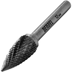 Изображение товара Борфреза по металлу твердосплавная DENZEL, параболическая заостренная, тип-G, 12 мм, 72049