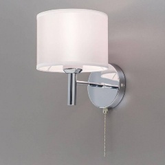 Изображение товара Настольная лампа Citilux Аврора CL463310 для спальни модерн стиль белый ткань хром