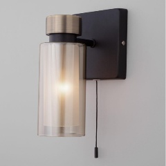 Изображение товара Бра Eurosvet Amado 70115/1 черный со стеклянным плафоном для спальни