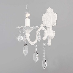 Изображение товара Бра Eurosvet Veletta 10108/1 белый с хрусталем Strotskis классика для спальни