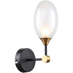 Изображение товара Бра F-Promo Ovo 4083-1W стильное освещение для спальни 40 Вт черное стекло металл