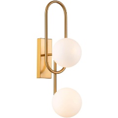 Изображение товара Бра Indigo Opaco 11015/2W Brass V000151 для гостиной с двумя галогеновыми лампочками