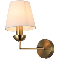 Изображение товара Настольная лампа Omnilux Lannion OML-68201-01 для спальни античная бронза ткань стиль модерн