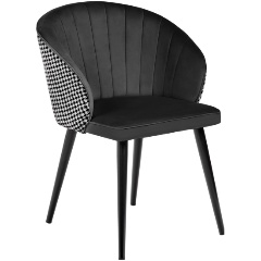 Изображение товара Стул обеденный BRADEX HOME Paola чёрный с жаккардом.