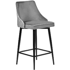 Изображение товара Стул полубарный BRADEX HOME Dave серый с жаккардом