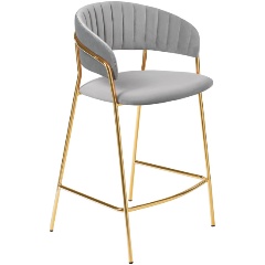 Изображение товара Стул полубарный BRADEX HOME Turin серый с золотыми ножками