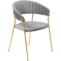 Изображение товара Стул BRADEX HOME Turin серый с золотыми ножками.