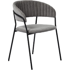 Изображение товара Стул обеденный BRADEX HOME Turin серый вельвет с чёрными ножками