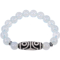 Изображение товара Браслет АМУЛЕТИКА BSDS-02-11 с бусиной Дзи и Лунным камнем магический аксессуар