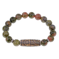 Изображение товара Браслет АМУЛЕТИКА BSDS-21-20 с бусиной Дзи и камнем Унакит