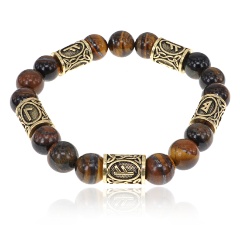 Изображение товара Браслет АМУЛЕТИКА BSR2-084 с рунами и тигровым глазом, защитный и для денежного роста