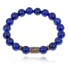 Изображение товара Браслет АМУЛЕТИКА с руной Радуга и натуральным Лазуритом 5,2 см