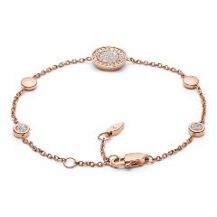 Изображение товара Формованный женский браслет Fossil JF03264791 с кристаллами и куб. цирконием