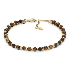 Изображение товара Стильный женский браслет Fossil из тигрового глаза и нержавеющей стали