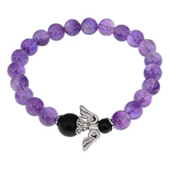 Изображение товара Браслет-оберег АМУЛЕТИКА BSAE001 Ангел-хранитель из аметиста и шунгита