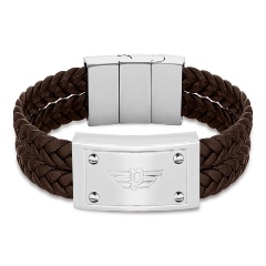 Изображение товара Стильный браслет Police PEAGB2214604 из кожи и стали
