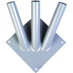 Изображение товара Кронштейн BRAUBERG под флаги на три древка, квадратное основание, три точки крепления, металл