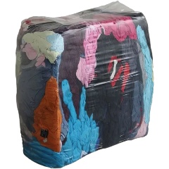 Изображение товара Ветошь BRAUBERG трикотаж ЦВЕТНОЙ, лоскуты 40х60 см (±10 см), плотность 100-200 г/м2, 90% хлопок, 10% синтетика