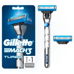 Изображение товара Бритвенный станок GILLETTE Mach3 Turbo 3D с 2 сменными кассетами