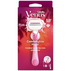 Изображение товара Бритвенный станок VENUS Comfortglide Miami 5 лезвий, с 1 сменной кассетой (и держателем)