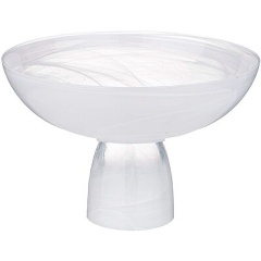 Изображение товара Блюдо на ножке BRONCO Murano белое 21 см для сервировки и подарка