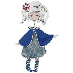 Изображение товара Брошь Девочка в манто Shadore XZ0989.22 BL/S