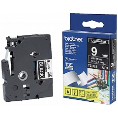 Изображение товара Наклейка ламинированная Brother TZ-E325 (9 мм бел/черн)