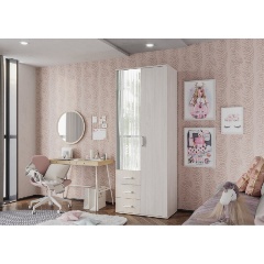 Изображение товара Шкаф БТС МЕБЕЛЬ двухдверный для одежды Белла ясень белый