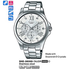 Изображение товара Браслет для часов CASIO SHE-3806D-7A нержавеющая сталь серебристый 18 мм