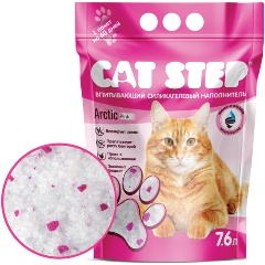 Изображение товара Наполнитель для кошачьих туалетов CAT STEP Arctic Pink впитывающий силикагелевый 7,6 л