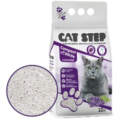 Изображение товара Наполнитель для кошачьих туалетов CAT STEP комкующийся минеральный Compact White Lavender, 10 л