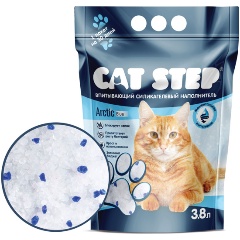 Изображение товара Наполнитель для кошачьих туалетов Cat Step Arctic Blue силикагелевый 3,8 л