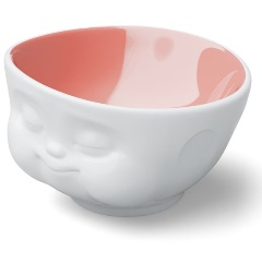 Изображение товара Чаша Tassen Munching 500 мл белая и персиковая из фарфора для завтраков и салатов