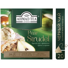 Изображение товара Чай черный Ahmad Tea Грушевый штрудель 20 пирамидок