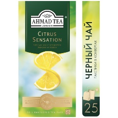 Изображение товара Чай черный Ahmad Tea Цитрус Сенсейшн с ароматом лимона и лайма 25 пакетиков