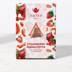 Изображение товара Чай фруктовый Niktea Клубничная Панна-Котта, 15 пирамидок