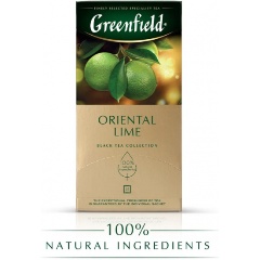 Изображение товара Чай GREENFIELD Oriental Lime черный ароматизированный 25 шт/уп