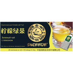 Изображение товара Чай зеленый Shennun со вкусом лимона (25 пакетиков)